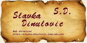 Slavka Dinulović vizit kartica